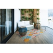 Linon Indoor Outdoor Machine Washable Grove Accent 3'x5' Rug in Aqua Blue