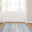 Linon Indoor Outdoor Machine Washable Skip Accent 3'x5' Rug in Ivory and Blue