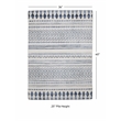 Linon Indoor Outdoor Machine Washable Skip Accent 3'x5' Rug in Ivory and Blue