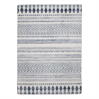 Linon Indoor Outdoor Machine Washable Skip Accent 3'x5' Rug in Ivory and Blue