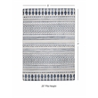 Linon Indoor Outdoor Machine Washable Skip Area 5'x7' Rug in Ivory and Blue