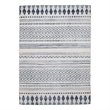 Linon Indoor Outdoor Machine Washable Skip Area 5'x7' Rug in Ivory and Blue