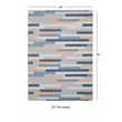 Linon Indoor Outdoor Machine Washable Bali Accent 2'x3' Rug in Ivory and Blue