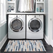 Linon Indoor Outdoor Machine Washable Bali Accent 2'x3' Rug in Ivory and Blue