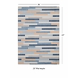 Linon Indoor Outdoor Machine Washable Bali Accent 3'x5' Rug in Ivory and Blue