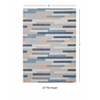 Linon Indoor Outdoor Machine Washable Bali Area 5'x7' Rug in Ivory and Blue