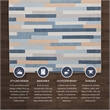 Linon Indoor Outdoor Machine Washable Bali Area 5'x7' Rug in Ivory and Blue