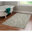 Linon Indoor Outdoor Machine Washable Apia Accent 3'x5' Rug in Ivory and Green