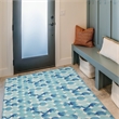 Linon Indoor Outdoor Machine Washable Cayman Polyester Accent 3'x5' Rug in Blue