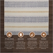 Linon Indoor Outdoor Machine Washable Alfie Area 5'x7' Rug in Ivory and Blue