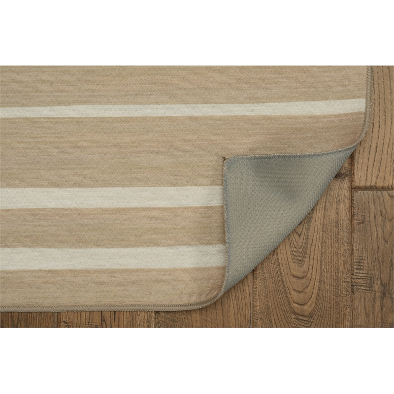 Linon Indoor Outdoor Machine Washable Sydney Accent 3'x5' Rug in Tan and Ivory
