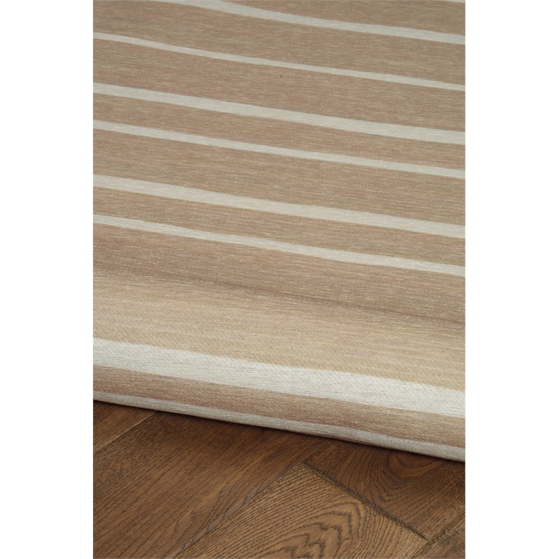 Linon Indoor Outdoor Machine Washable Sydney Area 5'x7' Rug in Tan and Ivory