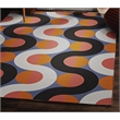 Linon Indoor Outdoor Machine Washable Adira Area 5'x7' Rug in Orange and Pink