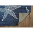 Linon Indoor Outdoor Machine Washable Bondi Polyester Area 7'x 9' Rug in Blue