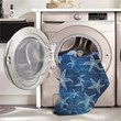Linon Indoor Outdoor Machine Washable Bondi Polyester Area 7'x 9' Rug in Blue