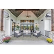 Linon Indoor Outdoor Machine Washable Apia Area 7'x9' Rug in Ivory and Green