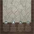 Linon Indoor Outdoor Machine Washable Apia Area 7'x9' Rug in Ivory and Green