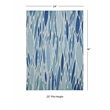Linon Indoor Outdoor Machine Washable Kai Accent 2'x3' Rug in Blue and Ivory