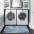 Linon Indoor Outdoor Machine Washable Kai Accent 2'x3' Rug in Blue and Ivory