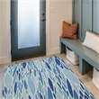 Linon Indoor Outdoor Machine Washable Kai Accent 3'x5' Rug in Blue and Ivory