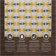 Linon Indoor Outdoor Machine Washable Lucia Area 7'x9' Rug in Ivory and Yellow