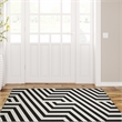 Linon Indoor Outdoor Machine Washable Kona Accent 3'x5' Rug in Ivory and Black