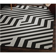 Linon Indoor Outdoor Machine Washable Kona Area 5'x7' Rug in Ivory and Black