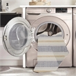 Linon Indoor Outdoor Machine Washable Alfie Accent 2'x3' Rug in Ivory and Blue