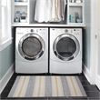 Linon Indoor Outdoor Machine Washable Alfie Accent 2'x3' Rug in Ivory and Blue