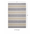 Linon Indoor Outdoor Machine Washable Alfie Accent 3'x5' Rug in Ivory and Blue