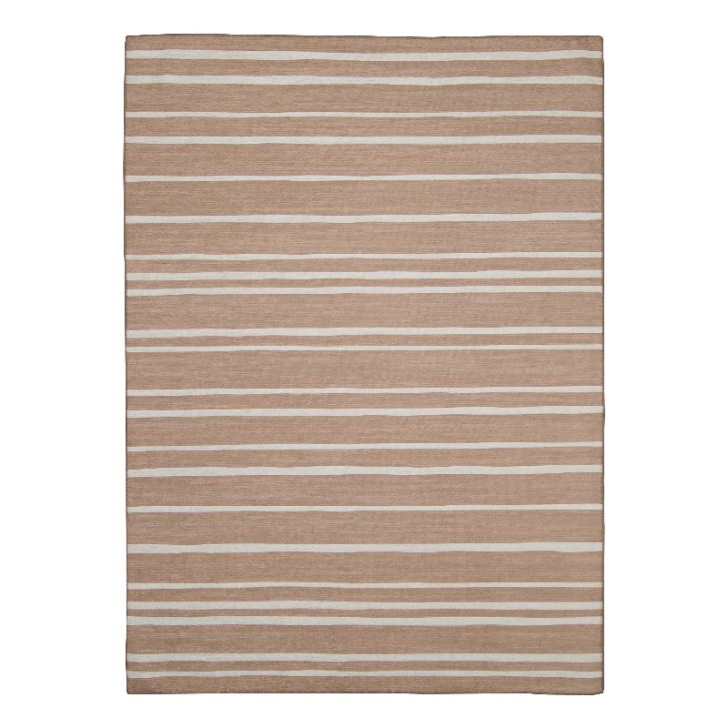 Linon Indoor Outdoor Machine Washable Sydney Area 7'x9' Rug in Tan and Ivory