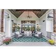 Linon Indoor Outdoor Machine Washable Montane Area 7'x9' Rug in Aqua Blue