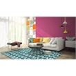 Linon Indoor Outdoor Machine Washable Montane Area 7'x9' Rug in Aqua Blue