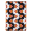 Linon Indoor Outdoor Machine Washable Adira Area 7'x9' Rug in Orange and Pink