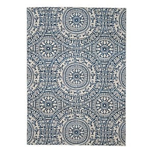 Linon Indoor Outdoor Machine Washable Doria Area 7'x9' Rug in Smoke Gray