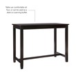 Linon Claridge 3 Pce Counter Dining Set Gray Faux Leather Seats in Black Wood