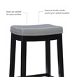 Linon Claridge 3 Pce Counter Dining Set Gray Faux Leather Seats in Black Wood