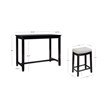 Linon Claridge 3 Pce Counter Dining Set Gray Faux Leather Seats in Black Wood