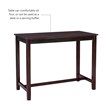 Linon Claridge 3 Piece Counter Dining Set Red Faux Leather Seats in Brown Wood
