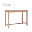 Linon Claridge Three Piece Counter Dining Set Padded Seats in Natural Brown Wood