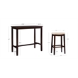 Linon Claridge Wood 3 Pce Bar Dining Set Natural Color Padded Seats in Walnut