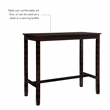 Linon Claridge Wood 3 Pce Bar Dining Set Natural Color Padded Seats in Walnut