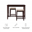 Linon Claridge Wood Three Piece Counter Dining Set Padded Seats in Walnut Finish