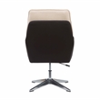 Linon Vivian Metal Adjustable Swivel Chair in Natural Sherpa/Brown Faux Leather