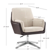 Linon Vivian Metal Adjustable Swivel Chair in Natural Sherpa/Brown Faux Leather