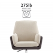 Linon Vivian Metal Adjustable Swivel Chair in Natural Sherpa/Brown Faux Leather