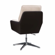 Linon Vivian Metal Adjustable Swivel Chair in Natural Sherpa/Brown Faux Leather