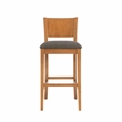 Linon Chase Wood Upholstered Seat Commercial Set of Two Barstools in Brown