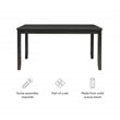 Linon Jordan Wood Dining Table in Dark Charcoal Gray