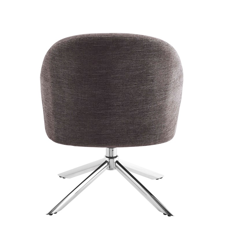 Linon London Upholstered Steel Leg Swivel Accent Chair in Gray Fabric